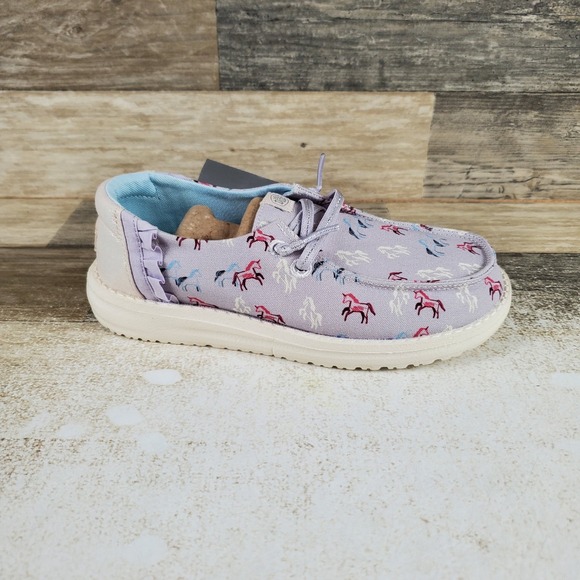 Hey Dude Other - Hey Dude Wendy Unicorn Sparkle Kids Loafers Shoes Sz 13 C13 Lilac Round Toe